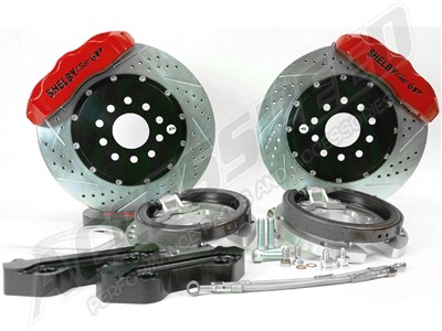 Baer 4262164R 13" Pro+ Shelby Edition Rear Brake Kit with Red Calipers and SDZ Rotors for Ford 8"/9"