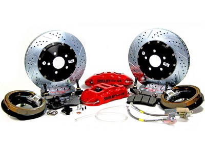 Baer 4262203R 14" Extreme+ Shelby Edition Rear Brake Kit with Red Calipers & SDZ Rotors for Ford 8"/