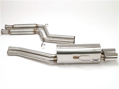 BBE FBMW-0250 Cat-Back Exhaust 3" Single Side Twin Round Tips for 1996-1998 BMW 328i, 328is