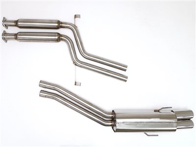 BBE FBMW-0350 Cat-Back Exhaust 3" Single Side Twin Round Rolled-Edge Tips for 1994-1995 BMW 530i