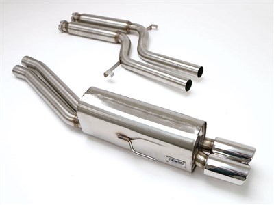 BBE FBMW-0370 Cat-Back Exhaust 3" Twin Round Rolled-Edge Tips for 1994-1995 BMW 540i