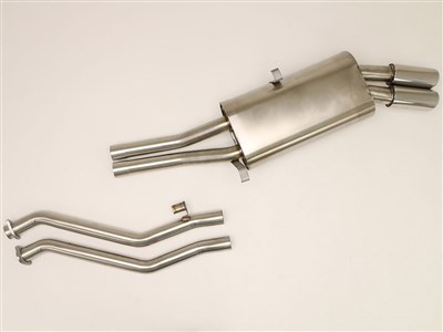 BBE FBMW-0550 Cat-Back Exhaust 3" Single Side Twin Round Rolled-Edge Tips for 1983-1991 BMW 325iC