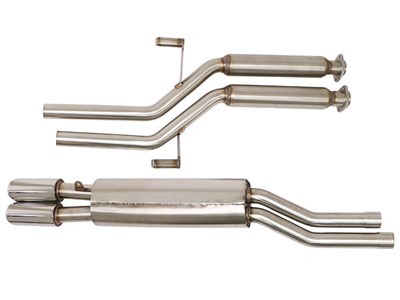 BBE FBMW-0700 Cat-Back Exhaust 3" Single Side Twin Round Tips for 1977-88 BMW 630, 633, 635