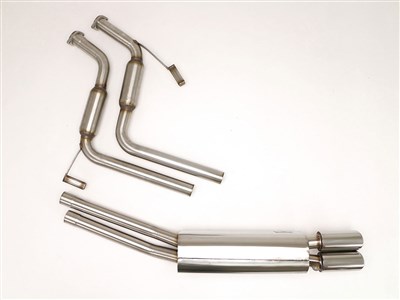 BBE FBMW-0720 Cat-Back Exhaust 3" Single Side Twin Round Rolled-Edge Tips for mid 88-1989 BMW 635