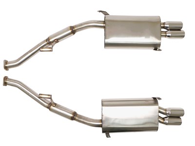 BBE FBMW-0915 Cat-Back Exhaust 2.5" Quad Round Rolled-Edge Tips for 1997-2004 BMW M-Roadster E-36