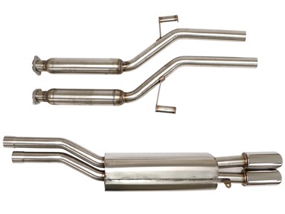 BBE FBMW-1700 Cat-Back Exhaust 3" Single Side Twin Round Rolled-Edge Tips for 1987-1989 BMW M6 E-24