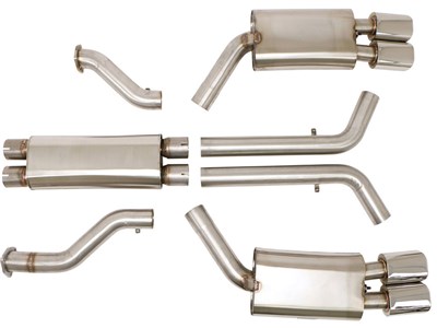 BBE FCOR-0010 3" Cat-Back Exhaust 4-1/2" Quad Rolled Oval Tips for 1992-1995 Corvette C4 ZR1