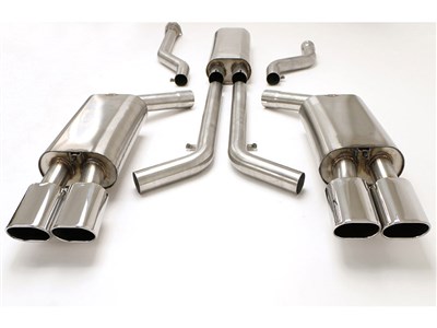 BBE FCOR-0350 2.5" Cat-Back Exhaust 4-1/2" Quad Rolled Oval Tips for 1992-1995 Corvette C4