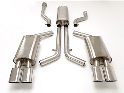 BBE FCOR-0365 2.5" Cat-Back Exhaust 4-1/2" Quad Rolled Oval Tips for 1996 Chevrolet Corvette C4