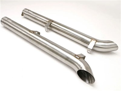 BBE FCOR-0571 Insulated Exhaust Side Pipes Brushed Stainless Steel for 1963-1982 Corvette C2 C3