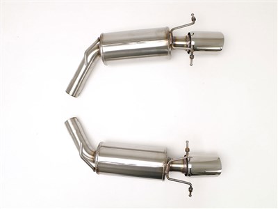 BBE FDOM-0322 Rear Section Mufflers 2.5" Gen2 4.25" Twin Round Double-Wall Tips for 2009-2014 CTS-V