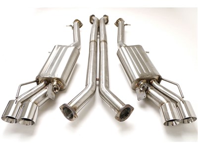 BBE FDOM-0330 Fusion Axle Back Exhaust System 4" Quad Round Tips for 2016-2019 Cadillac CTS-V