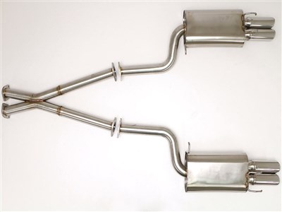 BBE FPIM-0005 2.5" Cat-Back Exhaust 3" Quad Round Rolled-Edge Tips for 1990-1996 Nissan 300ZX Turbo