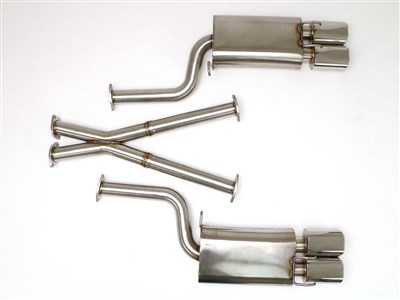 BBE FPIM-0035 2.5" Cat-Back Exhaust 4-1/2" Quad Rolled Oval Tips for 1990-1996 Nissan 300ZX Turbo