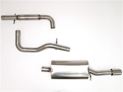 BBE FPIM-0212 2.5" Cat-Back Exhaust 3-1/2" Single Round Tip for 2003-2005 VW MK4 Jetta GLI