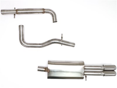 BBE FPIM-0275 2.5" Cat-Back Exhaust 3" Single Side Twin Round Tips for 2003-2005 VW MK4 Jetta