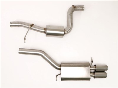 BBE FPIM-0284 Cat-Back Exhaust 4" Twin Round Double-Wall Tips for 2004-2006 VW R32