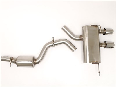 BBE FPIM-0360 Cat-Back Exhaust 4" Twin Round Double-Wall Tips for 2012-2014 VW MK6 Golf R