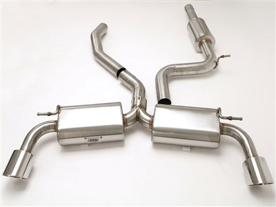 BBE FPIM-0370 Cat-Back Exhaust 4" Twin Round Double-Wall Tips for 2015-2017 VW MK7 GTI