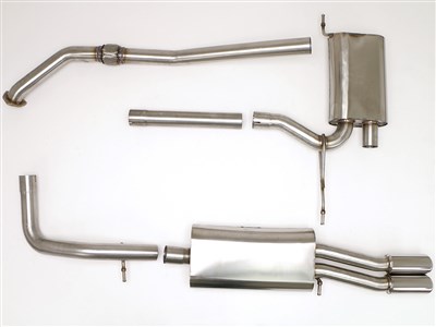 BBE FPIM-0500 Cat-Back Exhaust 3" Twin Round Double-Wall Tips for 1997-2001 Audi A4 B5