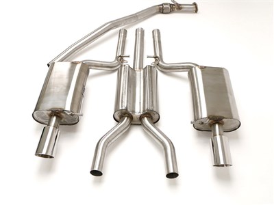 BBE FPIM-0503 Cat-Back Exhaust 3-1/2" Twin Round Tips for 2005-2008 Audi A4 Quattro B7 Manual