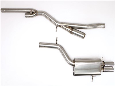 BBE FPIM-0530 Sport Cat-Back Exhaust 3-1/2" Single Side Twin Round Tips for 2000-2002 Audi S4 B5