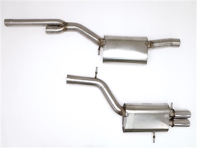 BBE FPIM-0535 Stealth Cat-Back Exhaust 3-1/2" Single Side Twin Round Tips for 2000-2002 Audi S4 B5