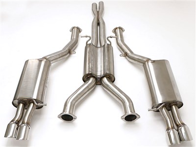 BBE FPIM-0541 Cat-Back Exhaust 3-1/2" Quad Round Double-Wall Tips for 2006-2008 Audi S4 Quattro B7