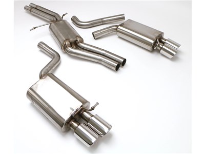 BBE FPIM-0545 Stealth Cat-Back Exhaust 3-1/2" Quad Round Tips for 2010-2016 Audi S4 Quattro B8