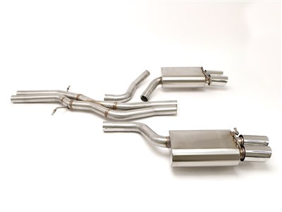 BBE FPIM-0575 Sport Cat-Back Exhaust 3-1/2" Quad Round Double-Wall Tips for 2008-2012 Audi S5 4.2L