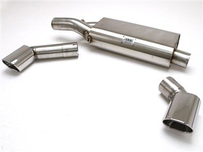 BBE FPOR-0215 Twin-Outlet Rear Exhaust 4-1/2" Twin Rolled Oval for 1976-1989 Porsche 930 / 911 Turbo