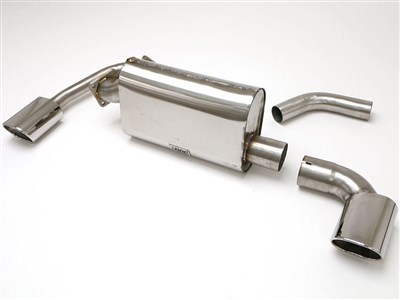 BBE FPOR-0216 Rear Muffler with Wastegate Pipe 4-1/2" Twin Rolled Oval for 1976-89 Porsche 930 Turbo