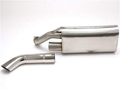 BBE FPOR-0450 Single-Outlet Muffler for BBE Header 3" Cut-Edge Oval Tip for 1975-1989 Porsche 911