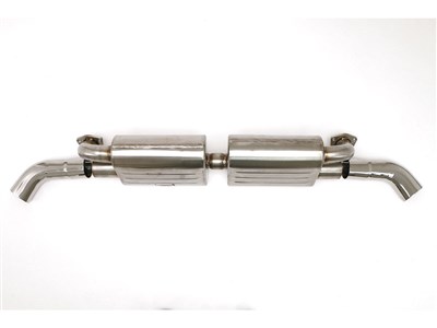 BBE FPOR-0460 Twin-Outlet Muffler for BBE Header 3" Cut-Edge Oval Tips for 1975-1989 Porsche 911