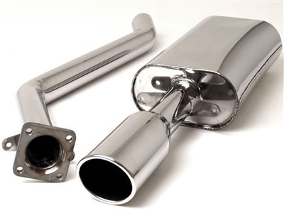 BBE FPOR-0550 Cat-Back Exhaust 4-1/2" Single Oval Rolled-Edge Tip for 1983-1989 Porsche 944