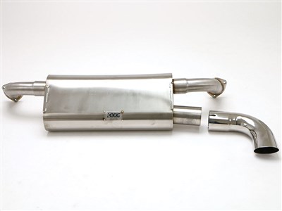 BBE FPOR-0650 Single-Outlet Muffler 3" Cut-Edge Oval Tip for 1990-1994 Porsche Carrera 2/4