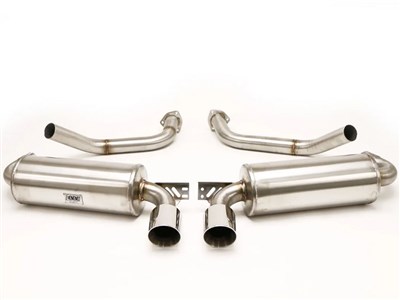 BBE FPOR-0970 Muffler 3-1/2" Twin Round Double-Wall Tips for 2005-2008 Porsche Cayman-S/987 Boxster