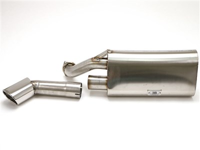 BBE FPOR-4305 Single-Inlet Single-Outlet Muffler 4-1/2" Rolled Oval Tip for 1984-1989 Porsche 911