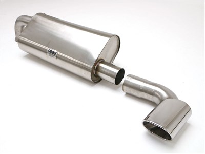 BBE FPOR-6105 Single-Inlet Single-Outlet Muffler 4-1/2" Oval Tip for 1990-1994 Porsche Carrera 2/4