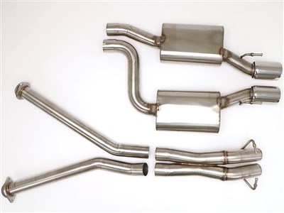 BBE FTRU-0310 Cat-Back Exhaust 4" Twin Round Double-Wall Tips for 2006-2010 Jeep Grand Cherokee SRT8