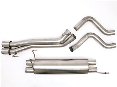 BBE FTRU-0438 Cat-Back Exhaust 4" Twin Round Double-Wall Tips for 2006-2007 Ram SRT-10