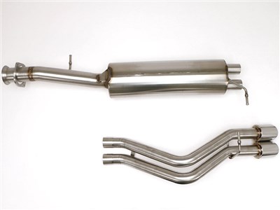 BBE FTRU-0560 True Dual Cat-Back Exhaust 4" Single Side Twin Round Tips for 2007-2008 Hummer H2