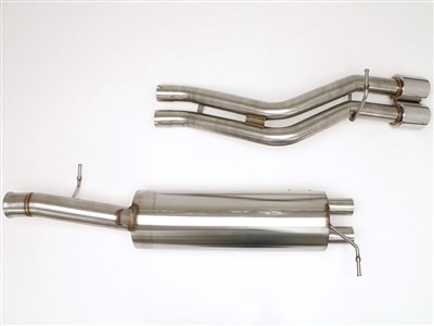 BBE FTRU-0561 True Dual Cat-Back Exhaust 4" Single Side Twin Round Tips for 2009 Hummer H2