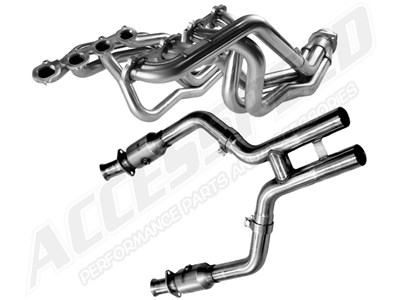 Kooks 1131H060 Long Tube 1-5/8" Headers & GREEN Catted H-Pipe for 2005-2010 Mustang GT Shelby Bullit