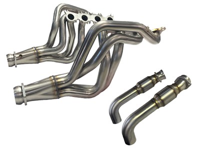 Kooks 1151H232 Long Tube 1-3/4" Headers & GREEN Catted Connect Pipes for 2015-2024 Mustang 5.0