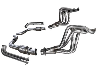 Kooks 1151H6SS Long Tube 2" Headers & HO GREEN Catted Connect Pipes for 2015-2024 Mustang 5.0