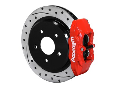 Wilwood 140-17670-DR DPC56 Rear Caliper & Rotor Kit with Lines, Red, 1997-2004 Corvette C5