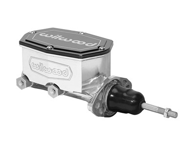 Wilwood 260-15541-P Compact Tandem Outlet Master Cylinder, Pushrod, 1.12", Integral Res, Silver