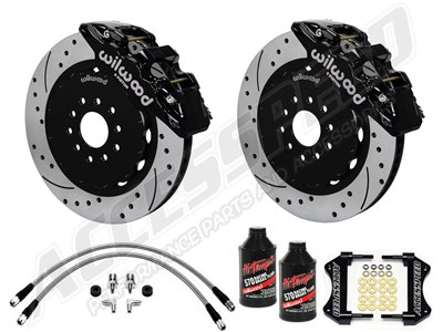 Wilwood AERO6 Front 14" Big Brake Kit, Black, Drilled, Brake Lines & Fluid 2007-2013 BMW 3-Series