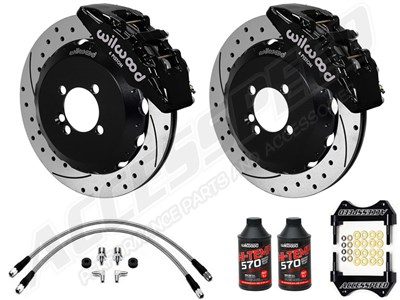 Wilwood DP6 12.19" Front Big Brake Combo WITH Lines & Fluid Black Drilled, 1990-2000 Integra 262mm